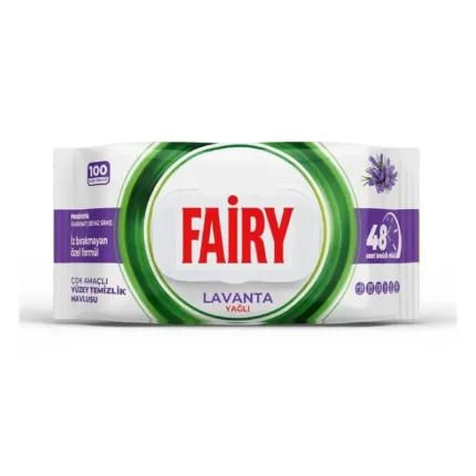 دستمال مرطوب سطوح فیری Fairy با رایحه Lavanta بسته 100 عددی