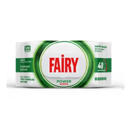دستمال مرطوب سطوح فیری Fairy مدل Power بسته 100 عددی